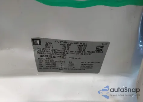 2016 Chevrolet Suburban Ltz from USA, damaged, VIN 1GNSKJKC4GR262472